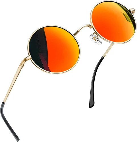 Vista 41 de Joopin Gafas de sol redondas pequeñas Hippie Circle Teashades Traje de protección UV Todo negro