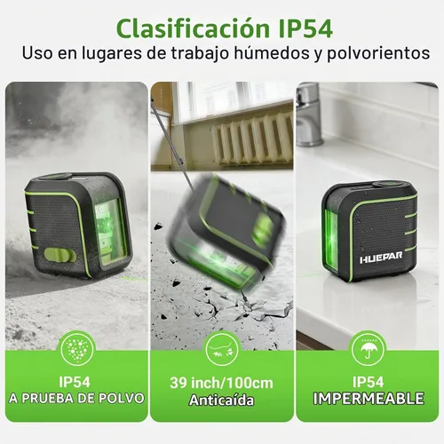Vista 3 de Huepar Nivel láser autonivelante con trípode de 60" U011G