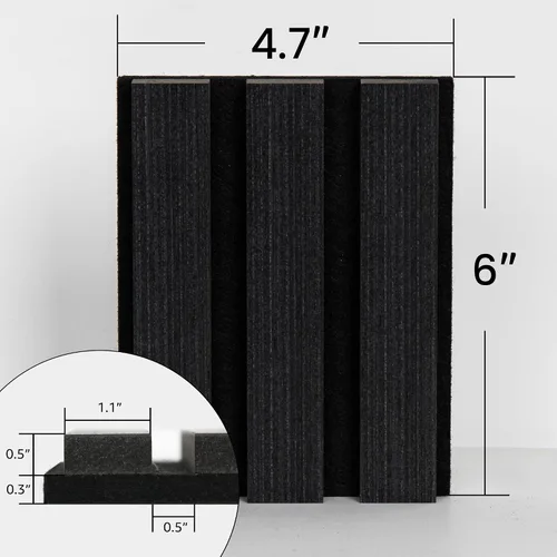 Vista 5 de SMARTSTANDARD 1 pieza panel de pared de madera de muestra, paneles de madera acanalada 3D para decoración de pared interior, paneles de madera Roble