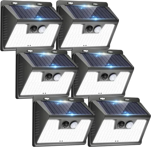 Vista 16 de Peasur Luces Solares para Exteriores con Sensor de Movimiento, 140 LED Luz Solar Alimentada por Energía Solar para Cerca Impermeable, 3 Modos