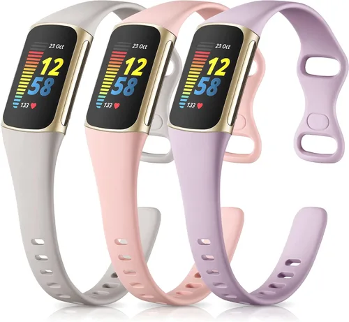 Vista 14 de Maledan Compatible con bandas Fitbit Charge 5 para mujeres y hombres, correa delgada transpirable de silicona suave para deportes, accesorios