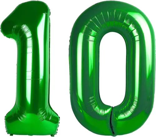 Vista 21 de Globos con números de 40 pulgadas, color negro, para decoraciones de cumpleaños de 10 a 100 años Jumbo 40In & Vibrant Color, With Hanging Holes