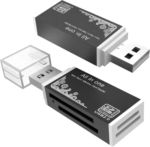 Vista 11 de Lector de tarjetas micro SD, lector de tarjetas SD 4 en 1 a adaptador USB, lector de tarjetas de memoria para MS Duo/Pro, tarjeta M2, SDXC, SDHC