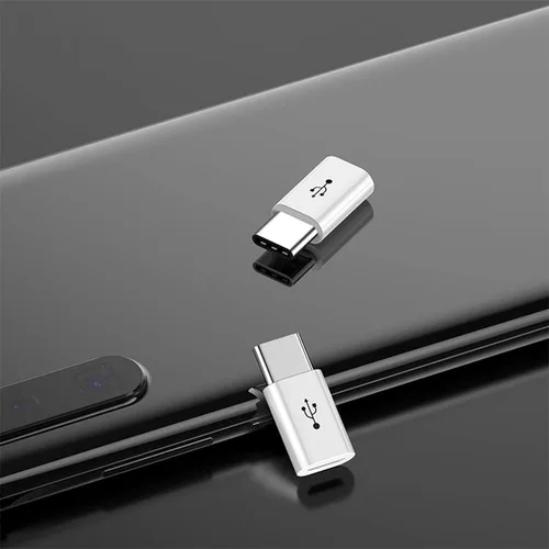Vista 8 de Adaptador Micro USB a USB C (paquete de 4), adaptador Micro-USB hembra a USB-C macho OTG compatible con Samsung Galaxy, LG, Huawei, teléfonos