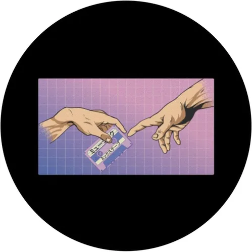 Vista 3 de Vaporwave Aesthetic Music audiocassette Synthwave Vaporwave PopSockets Adhesive PopGrip