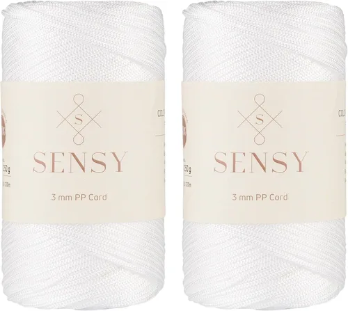 Vista 106 de Cuerda de poliéster Sensy Premium de 3 mm, 120 metros, 100% cordón de polipropileno, cuerda de macramé de 3 mm, cordón para bolsos de ganchillo