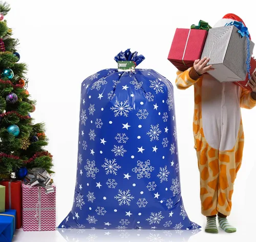Vista 6 de 2 bolsas de regalo de Navidad de 36 x 56 pulgadas, extra grande, bolsa de regalo gigante, bolsa de envoltura de regalo, bolsas de regalo grandes