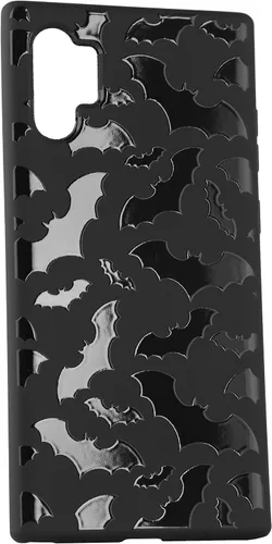 Vista 4 de Funda de teléfono negra mate compatible con Samsung Galaxy Note 10 4G 2019 – Funda protectora de goma delgada con diseño de murciélagos, diseño