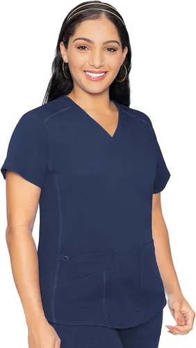 Vista 16 de Med Couture Touch - Camisa médica con cuello en V para mujer Sorbete de albaricoque