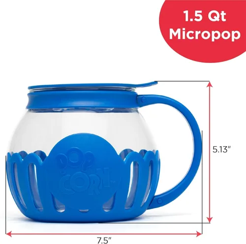 Vista 2 de Ecolution - Palomitas de maíz para microondas de 1.5 cuartos en caja de regalo (azul)