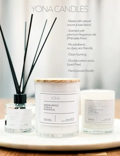 Vista 3 de Vela perfumada de jazmín puro (7 onzas/7.05 oz.) fabricada con mezcla de cera de coco, altamente perfumada. Vela de tamaño mediano con dos mechas.