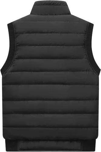 Vista 66 de Msmsse Chalecos de invierno para hombre, con forro polar, acolchado, casual, sin mangas