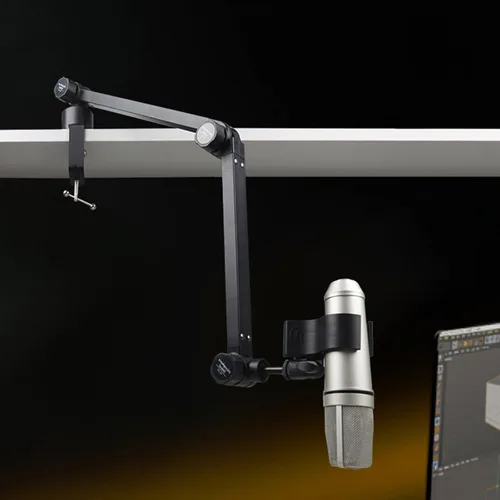 Vista 3 de Soporte de micrófono de escritorio ajustable flexible Brazo del auge del micrófono para el montaje superior del arte de la cocina de la transmisión