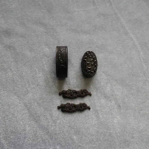 Vista 9 de Espada samurái japonesa KOSHIRAE – Fuchi Kashira Menuki 01-77