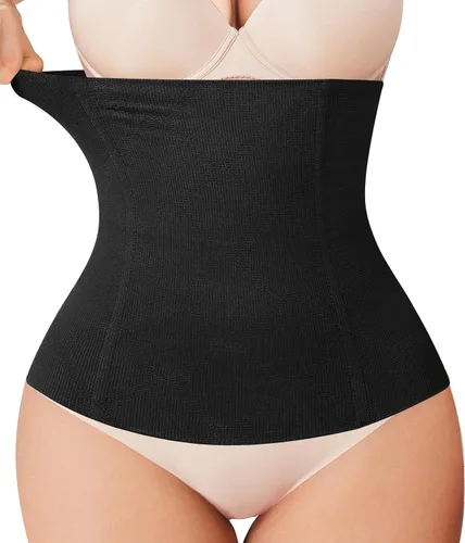 Vista 8 de Nebility Entrenador de cintura para mujer, con control de abdomen Beige sin gancho