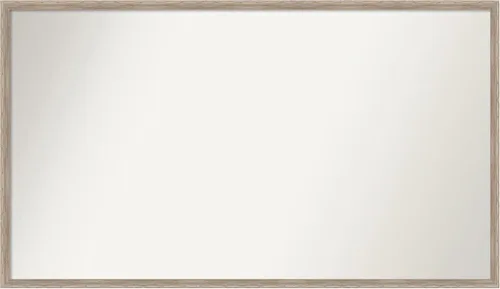 Vista 100 de Amanti Art Espejo de baño blanco para sobre el fregadero, 24 x 27 pulgadas, espejo de tocador rectangular con cuña de madera dura, marco de madera