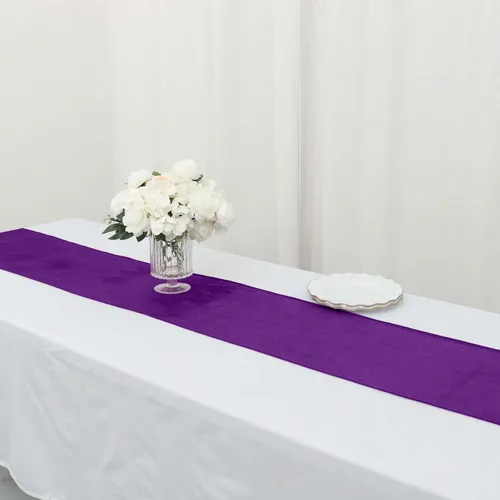 Vista 16 de Efavormart - Camino de mesa de terciopelo negro de alta calidad de 12 x 107 pulgadas para decoración de bodas y fiestas