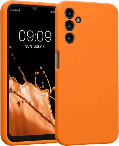 Vista 46 de kwmobile Funda compatible con Samsung Galaxy A13 4G - Funda delgada de silicona TPU - Acabado suave al tacto - Amarillo radiante