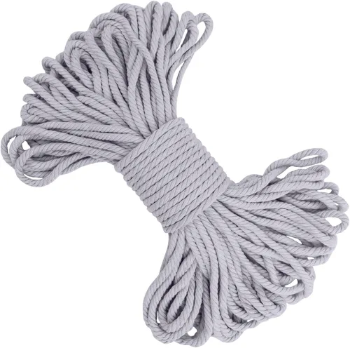 Vista 49 de Cuerda de macramé de 0.197 in x 22 yardas, cuerda gruesa de hilo de algodón natural, cuerda de colores para colgar plantas de macramé, para colgar
