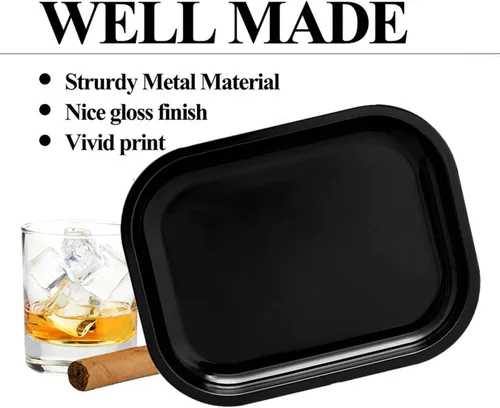 Vista 5 de Bandeja de metal con ruedas (negro, 7" x 5.5")