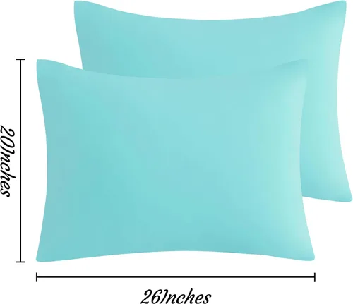 Vista 3 de NTBAY Juego de 2 fundas de almohada estándar, paquete de 2 fundas de almohada de microfibra cepillada de 20x26, suaves, resistentes a las arrugas, a