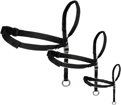 Vista 7 de Collar de cabeza suave líder de entrenamiento para perros anti tirones para caminar elige el tamaño (pequeño - negro)