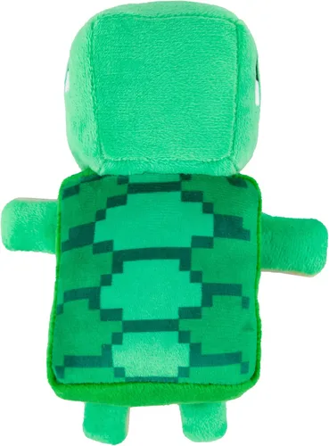 Vista 3 de JINX Minecraft Happy Explorer - Juguete de peluche de tortuga marina, verde, 8 pulgadas de largo