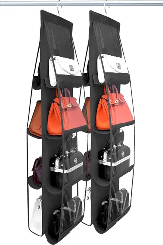 Vista 23 de Organizador de bolso, nuevo mejorado más grande, organizador de bolso para armario, ganchos resistentes, almacenamiento de bolso, material duradero