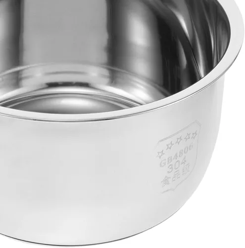 Vista 8 de Olla de arroz de acero inoxidable 304, olla interior de repuesto con parte inferior compuesta gruesa de 8.26 x 8.26 x 4.33 pulgadas, compatible