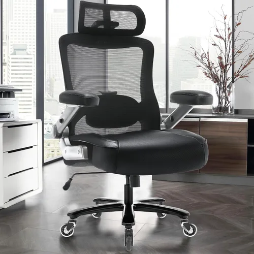 Vista 2 de Silla de oficina grande y alta de 600 libras, silla de escritorio ejecutiva