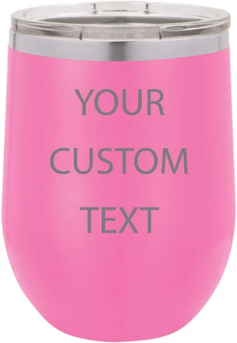 Vista 8 de Vaso de vino aislado de acero inoxidable personalizado personalizado de 12 oz (negro)