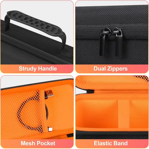 Vista 3 de BOVKE Funda de transporte para altavoz GPS de golf Bushnell Wingman View, buscador de rango, soporte magnético de almacenamiento de viaje Negro