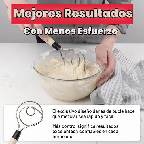 Vista 4 de Brod & Taylor Batidor de masa - Herramienta de mezcla resistente apta para lavavajillas