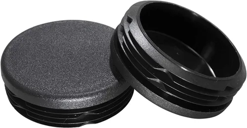 Vista 18 de Prescott Plastics Tapones de plástico acanalados de 1/2 pulgada (0.500 in) de diámetro exterior, tapas redondas de tubo de metal negro, inserciones