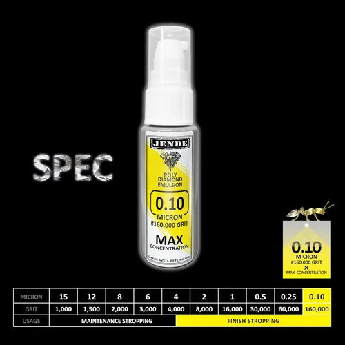 Vista 4 de Jende 0.10 micrones concentración máxima de polidiamante emulsión de Stropping 0.7 fl oz Stropping Compound