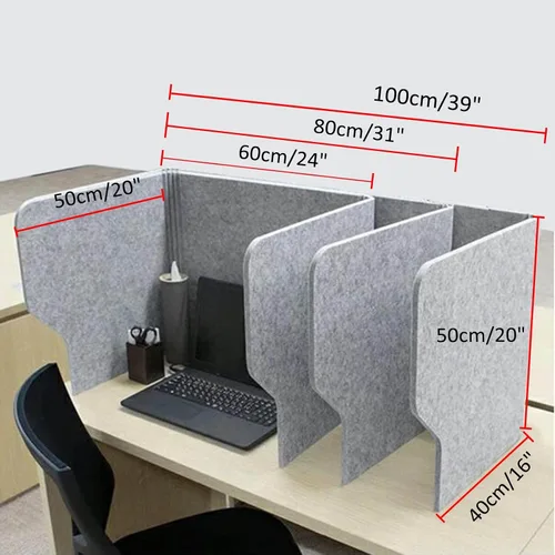 Vista 2 de LIGUOYI Divisores de escritorio que absorben el sonido, división acústica, panel de privacidad de escritorio independiente, paquete de 2, paneles