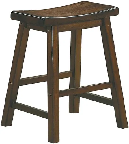Vista 6 de Lexicon Saddleback - Juego de 2 taburetes de cocina de madera maciza, taburetes de cocina de altura para comedor, opciones de asiento de silla sin