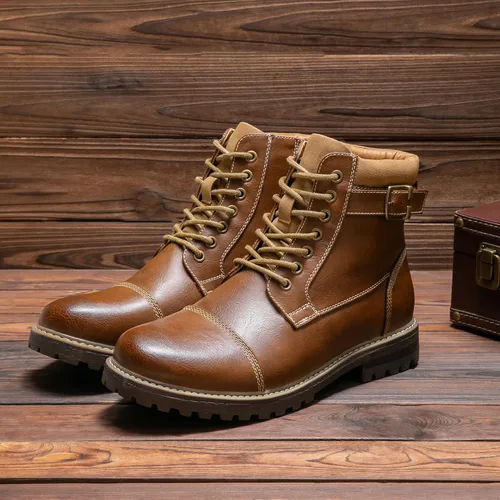 Vista 8 de Bruno Marc - Botas para hombre de combate estilo Oxford para motocicleta