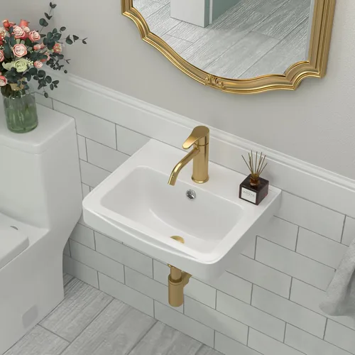 Vista 17 de Fregadero redondo de cerámica blanca de 13 pulgadas con forma ovalada de porcelana sobre mostrador, fregadero de arte moderno Beslend 13 Inch