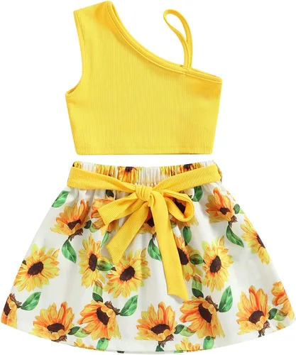 Vista 63 de TheFound Trajes de verano para niñas pequeñas, sin mangas, de punto acanalado, halter, pantalones cortos, ropa para recién nacidos, conjunto de 3
