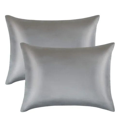 Vista 7 de FLXXIE Paquete de 2 fundas de almohada de satén con cremallera para niños pequeños, 13 x 18 pulgadas, lujosas y sedosas, suaves, de viaje, para Negro