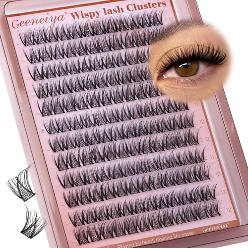 Vista 16 de Extensiones de pestañas en racimo con banda transparente, pestañas cortas y onduladas C, extensiones de pestañas naturales en racimo, pestañas