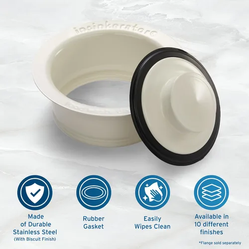 Vista 3 de INSINKERATOR Tapón para fregadero de cocina para triturador de basura, STP-BIS, galleta Biscuit