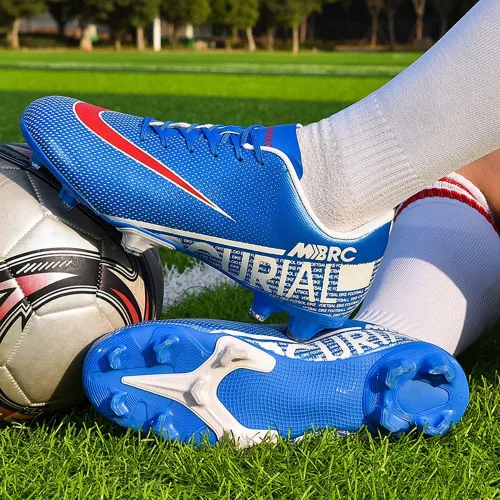 Vista 7 de ailishabroy Zapatos de fútbol para niño grande FgAg High Top Spikes Zapatos de fútbol para entrenamiento profesional Césped Hombres al aire libre