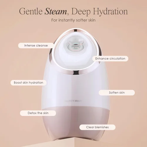 Vista 2 de Sensa - Vapor facial nano iónico de Project E Beauty Limpieza profunda de poros Pulverizador de niebla cálida Desintoxica y aclara la tez