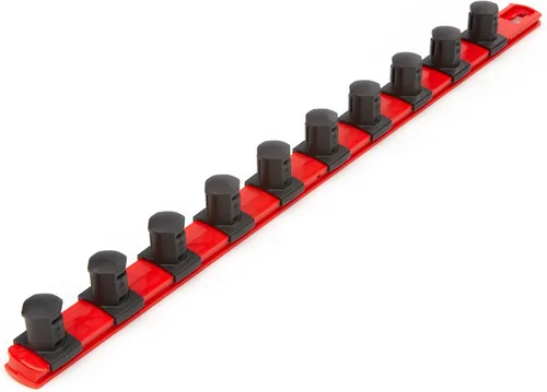 Vista 18 de TEKTON Carraca de 3/4 pulgadas x riel para dados de 8 pulgadas, 5 clips (rojo) OSR31105 Fabricado en Estados Unidos Negro