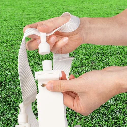 Vista 3 de Juego de fútbol con bandera, cinturones de fútbol ajustables para jóvenes, niños y adultos con 1 cinturón y 2 banderas (naranja)