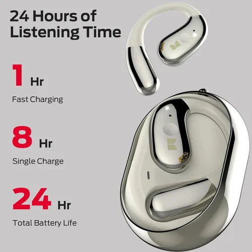 Vista 5 de Monster Open Ear AC360, auricular inalámbrico Bluetooth giratorio, con cordón, Bluetooth 6.0 mejorado, control táctil, batería de larga duración