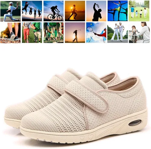 Vista 7 de Mei MACLEOD Zapatos de ancho ancho ancho para mujer, con correa ajustable, para personas mayores, diabéticos, fascitis plantar, pies hinchados