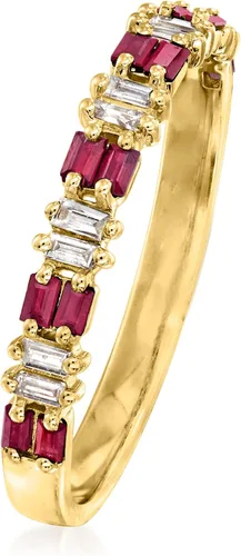 Vista 3 de RS Pure by Ross-Simons 0.30 ct. t.w. Ruby and .10 ct. t.w. Diamond Ring in 14kt Yellow Gold